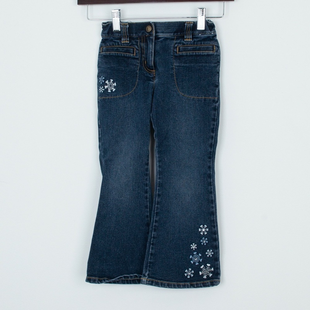 Gymboree Winter Snowflake Embroidered Bootcut Jeans Size‎ 4